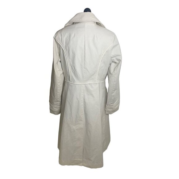 Twenty Second 22 Womens Duster Coat Size Large White Pockets Military Lined - Picture 3 of 10